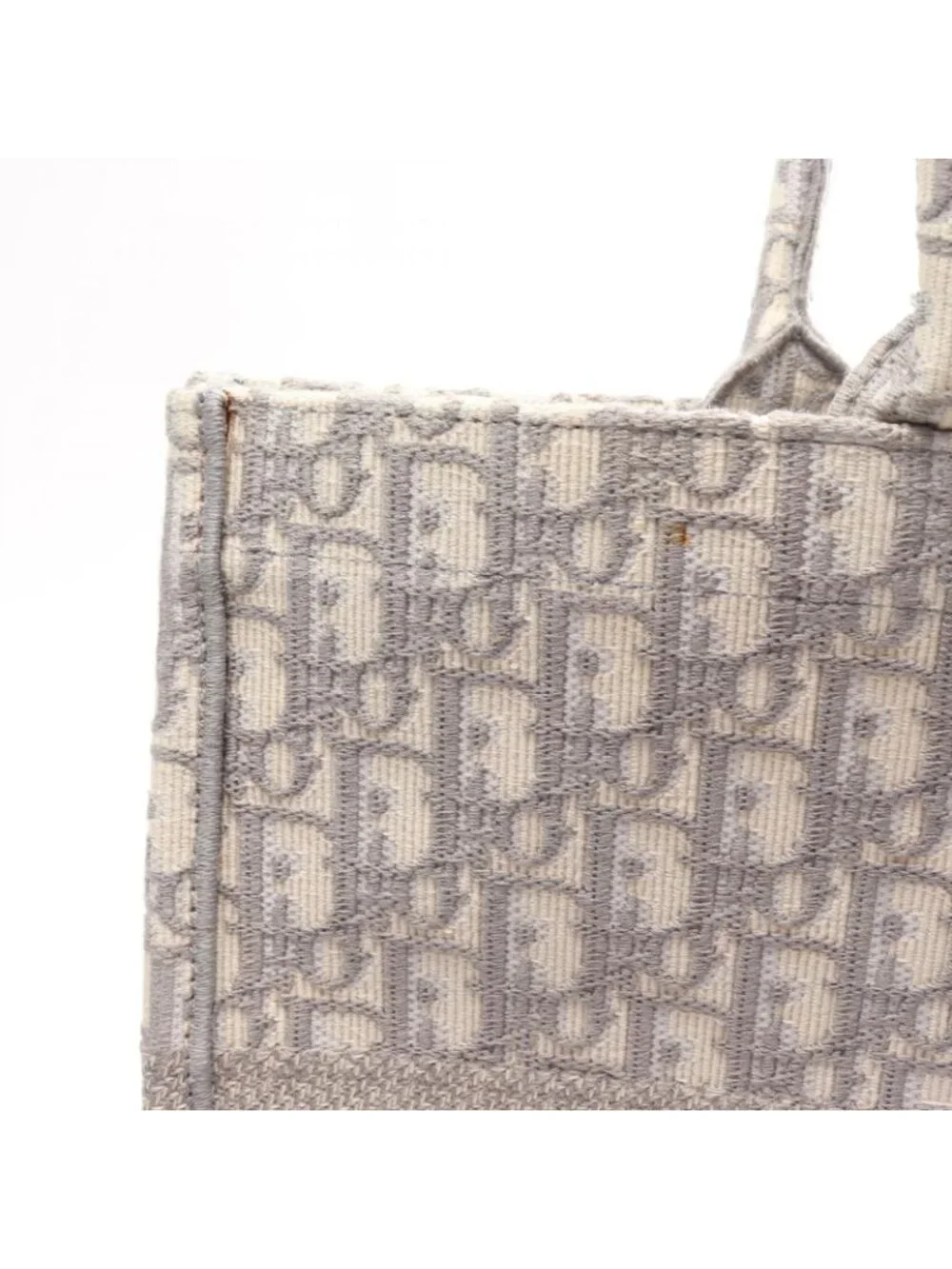 Dior Tote Bag Book Large Oblique Gray White
